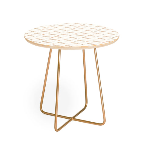 Avenie Boho Diagonal Arrows Neutral Round Side Table