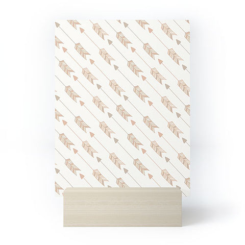 Avenie Boho Diagonal Arrows Neutral Mini Art Print