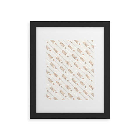 Avenie Boho Diagonal Arrows Neutral Framed Art Print