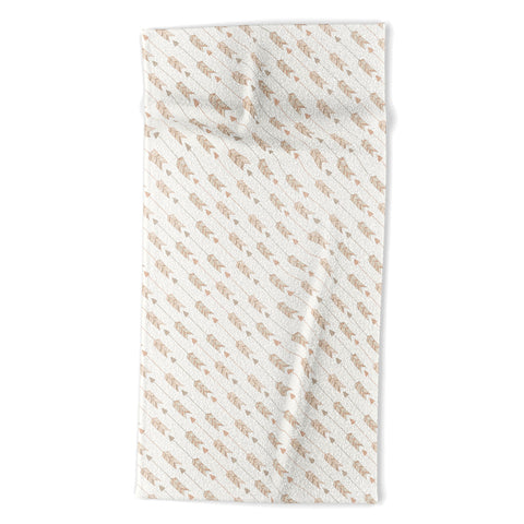 Avenie Boho Diagonal Arrows Neutral Beach Towel