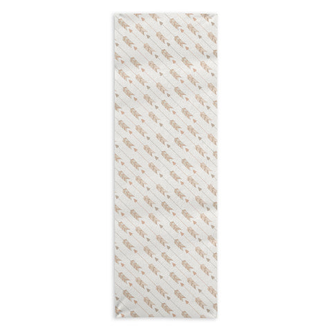 Avenie Boho Diagonal Arrows Neutral Yoga Towel