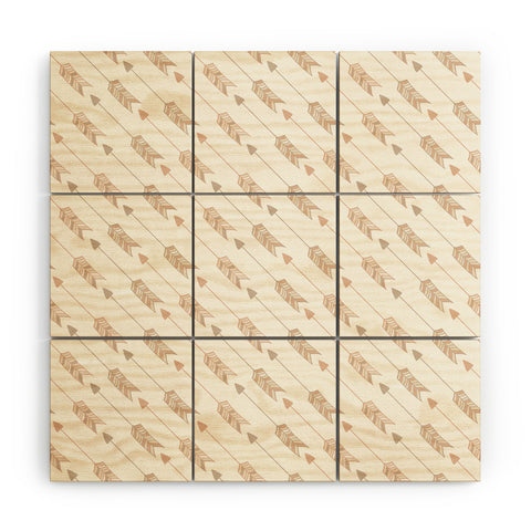 Avenie Boho Diagonal Arrows Neutral Wood Wall Mural