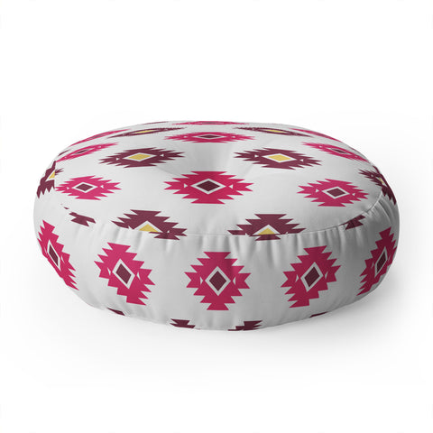 Avenie Boho Diamond Pink Floor Pillow Round