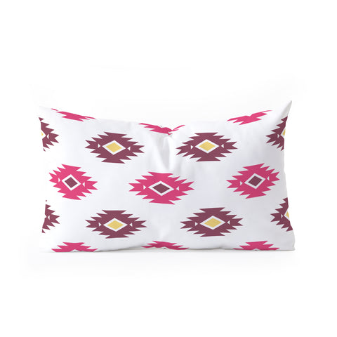 Avenie Boho Diamond Pink Oblong Throw Pillow