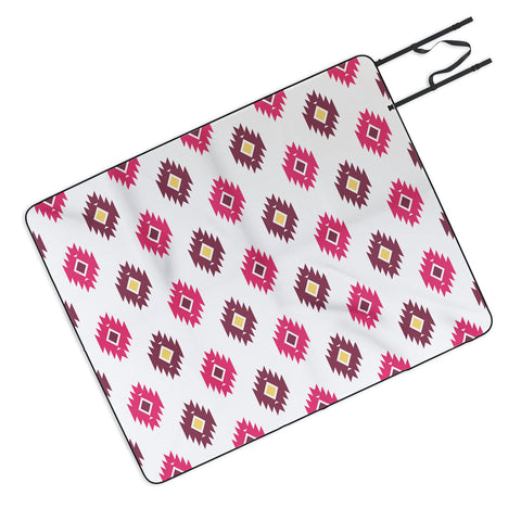 Avenie Boho Diamond Pink Picnic Blanket