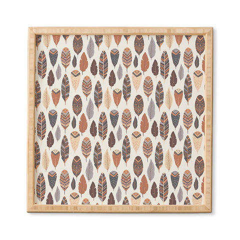 Avenie Boho Feathers Earth Tones Framed Wall Art