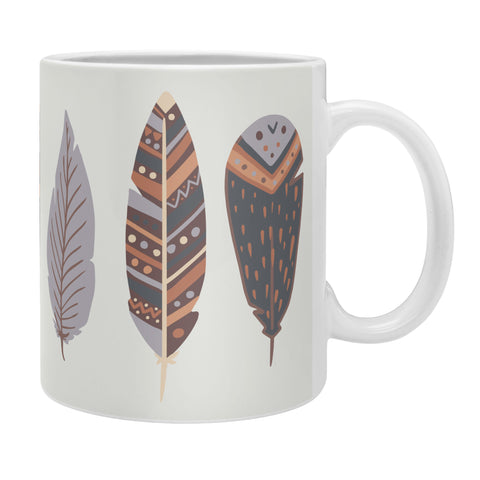 Avenie Boho Feathers Earth Tones Coffee Mug