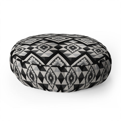 Avenie Boho Gem Black Floor Pillow Round