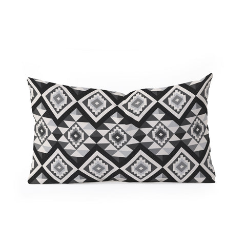 Avenie Boho Gem Black Oblong Throw Pillow