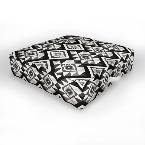 Avenie Boho Gem Black Outdoor Floor Cushion