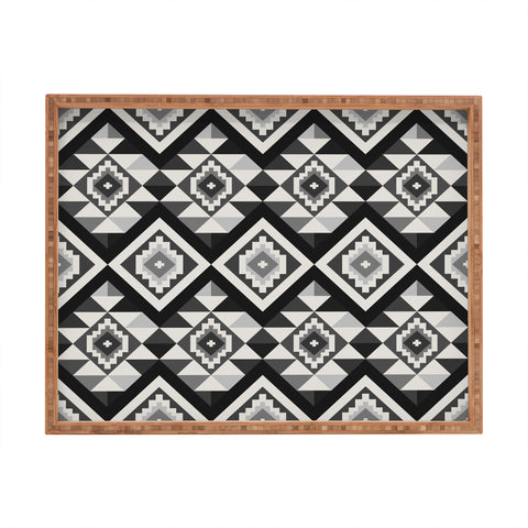 Avenie Boho Gem Black Rectangular Tray