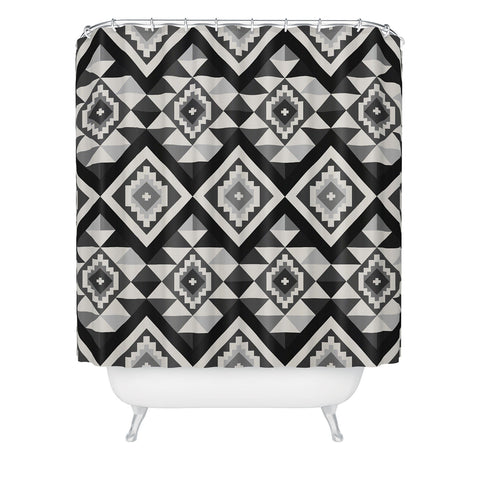 Avenie Boho Gem Black Shower Curtain