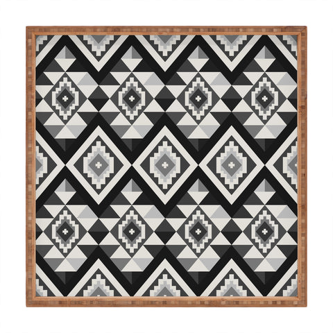 Avenie Boho Gem Black Square Tray