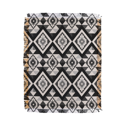 Avenie Boho Gem Black Throw Blanket