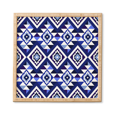 Avenie Boho Gem Blue Framed Wall Art