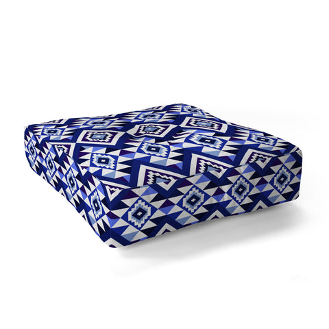Avenie Boho Gem Blue Floor Pillow Square