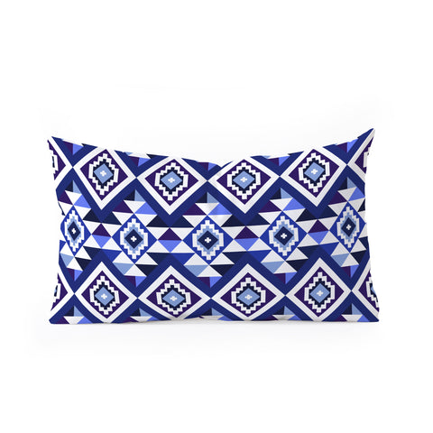 Avenie Boho Gem Blue Oblong Throw Pillow