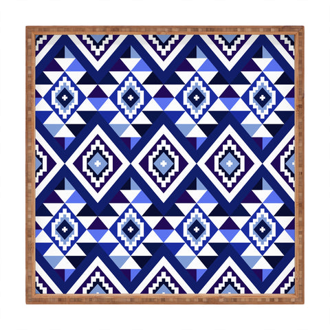 Avenie Boho Gem Blue Square Tray