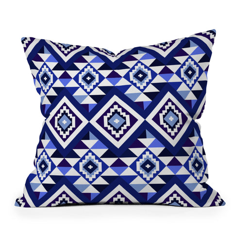 Avenie Boho Gem Blue Throw Pillow