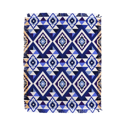 Avenie Boho Gem Blue Throw Blanket