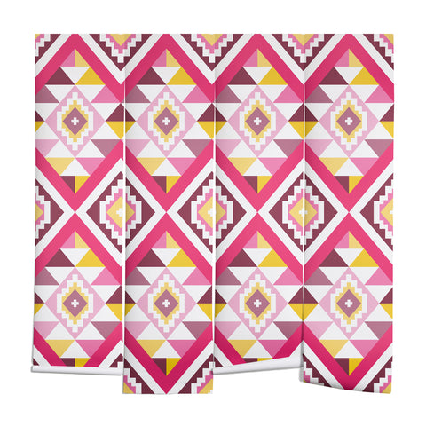 Avenie Boho Gem Pink and Yellow Wall Mural