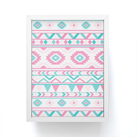 Avenie Boho Harmony Pink and Teal Framed Mini Art Print