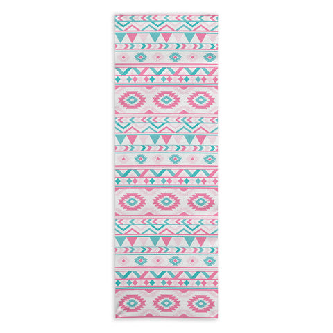 Avenie Boho Harmony Pink and Teal Yoga Towel