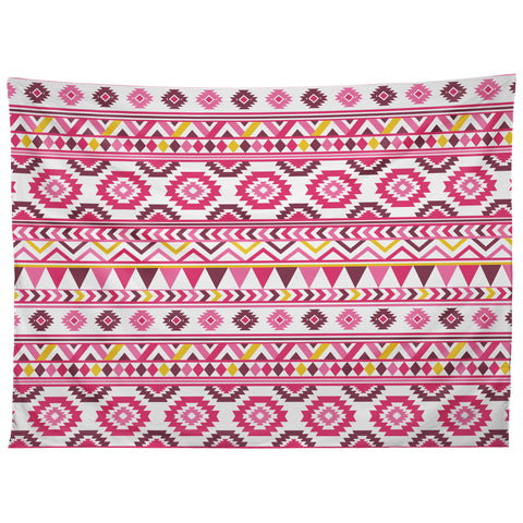 Avenie Boho Harmony Pink and Yellow Tapestry