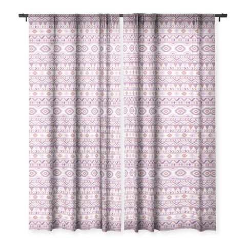 Avenie Boho Harmony Purple Sheer Window Curtain