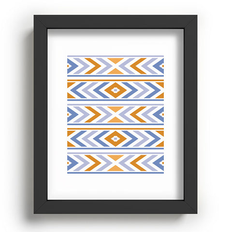 Avenie Boho Horizon Blue and Orange Recessed Framing Rectangle