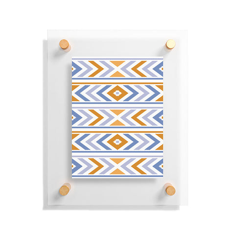 Avenie Boho Horizon Blue and Orange Floating Acrylic Print