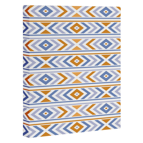 Avenie Boho Horizon Blue and Orange Art Canvas