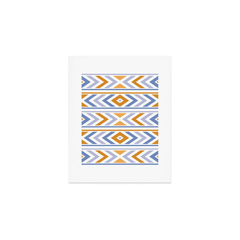 Avenie Boho Horizon Blue and Orange Art Print