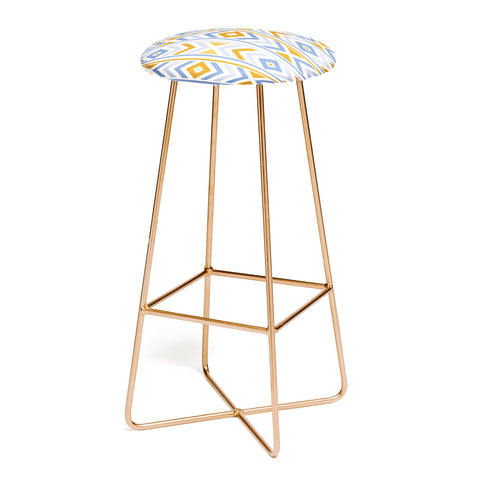 Avenie Boho Horizon Blue and Orange Bar Stool