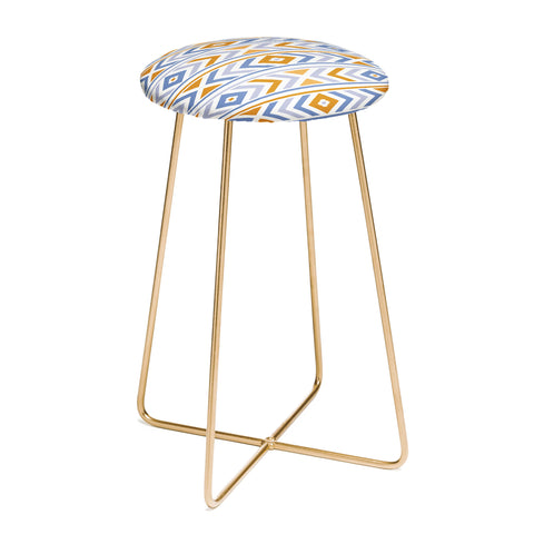 Avenie Boho Horizon Blue and Orange Counter Stool