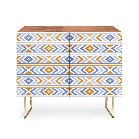 Avenie Boho Horizon Blue and Orange Credenza