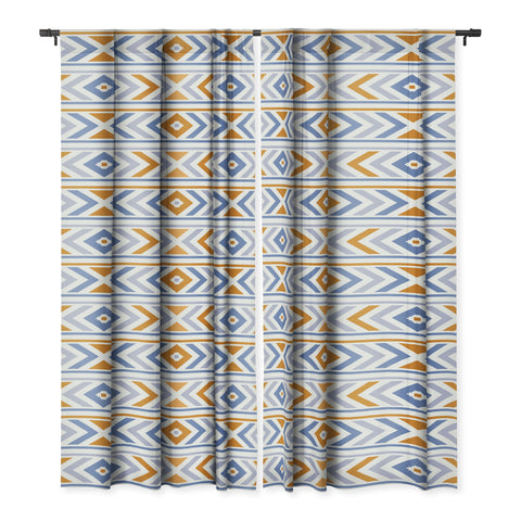 Avenie Boho Horizon Blue and Orange Blackout Non Repeat