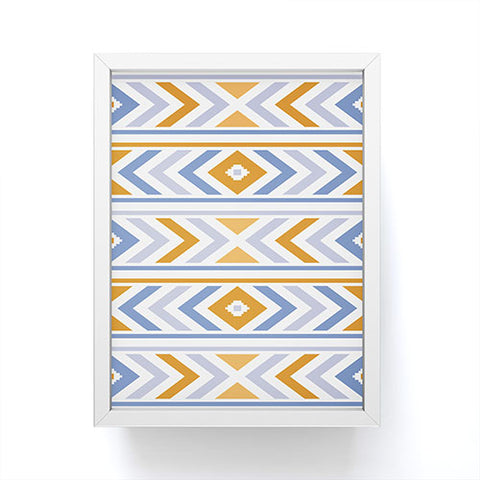 Avenie Boho Horizon Blue and Orange Framed Mini Art Print