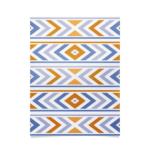 Avenie Boho Horizon Blue and Orange Poster