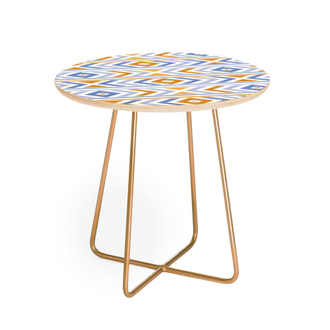 Avenie Boho Horizon Blue and Orange Round Side Table