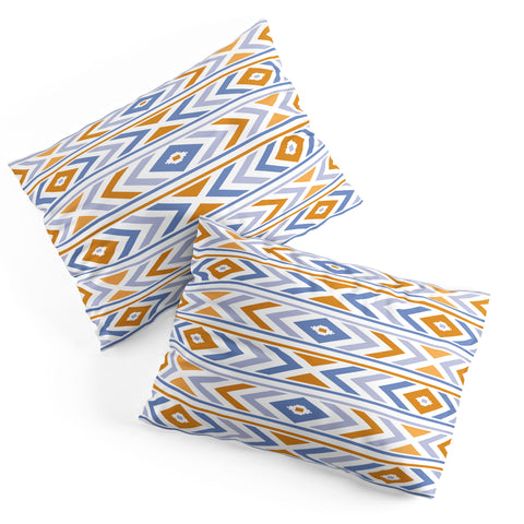 Avenie Boho Horizon Blue and Orange Pillow Shams