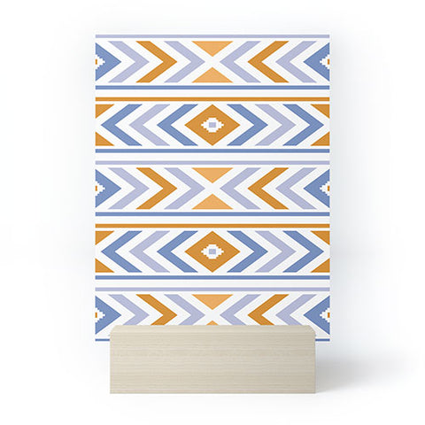 Avenie Boho Horizon Blue and Orange Mini Art Print