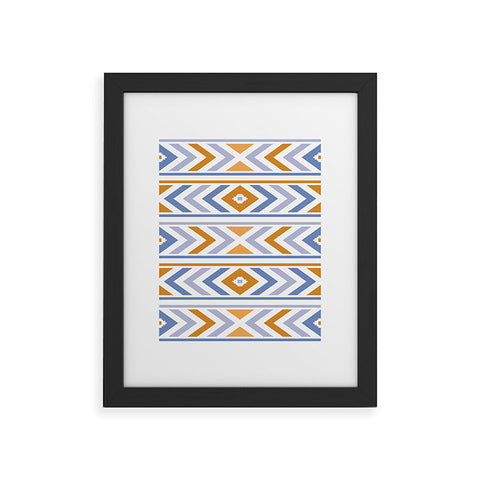 Avenie Boho Horizon Blue and Orange Framed Art Print