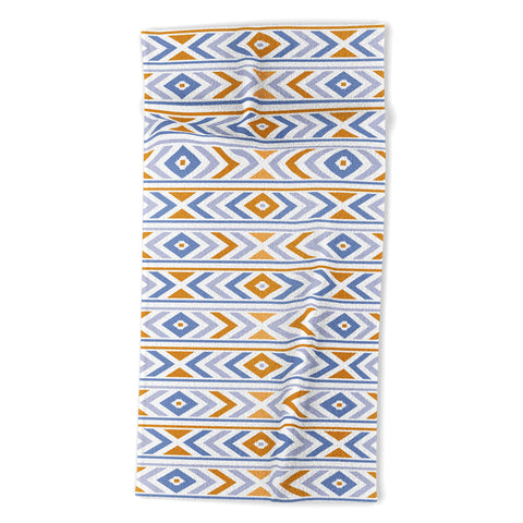 Avenie Boho Horizon Blue and Orange Beach Towel