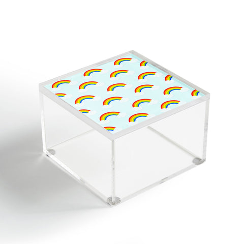 Avenie Bright Rainbow Pattern Acrylic Box
