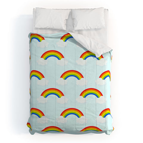 Avenie Bright Rainbow Pattern Comforter