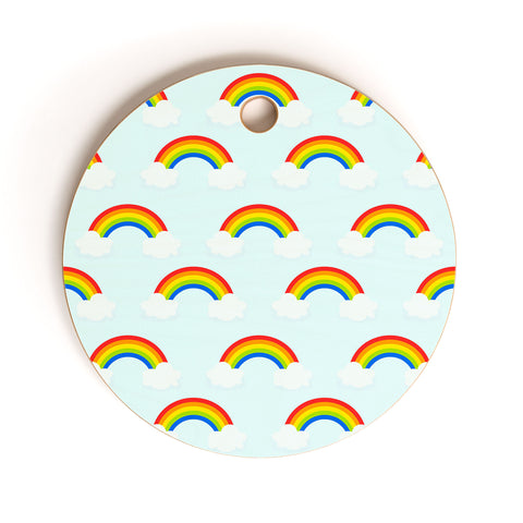 Avenie Bright Rainbow Pattern Cutting Board Round