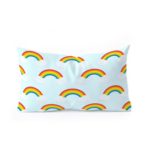 Avenie Bright Rainbow Pattern Oblong Throw Pillow