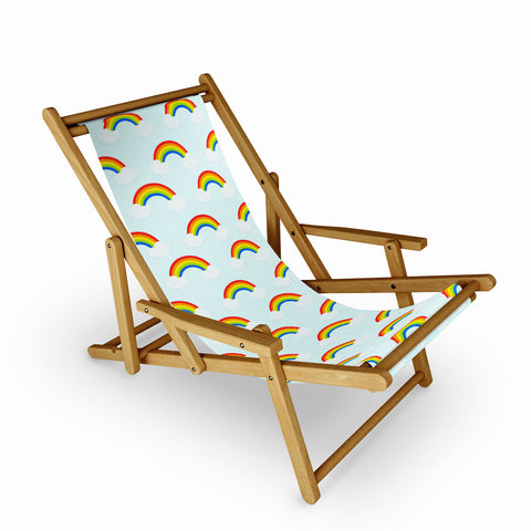 Avenie Bright Rainbow Pattern Sling Chair