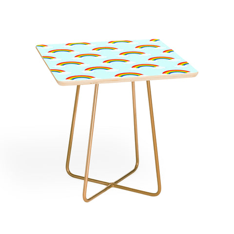 Avenie Bright Rainbow Pattern Side Table